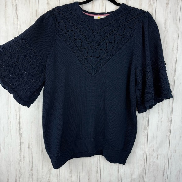 Anthropologie Boden navy blue cable knit sweater US 14 - Picture 1 of 8